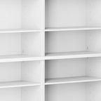 72" White Solid Wood Adjustable Twelve Tier Library Bookcase