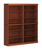 72" Coffee Solid Wood Adjustable Twelve Tier Library Bookcase
