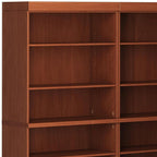 72" Coffee Solid Wood Adjustable Twelve Tier Library Bookcase