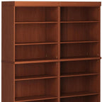 72" Coffee Solid Wood Adjustable Twelve Tier Library Bookcase