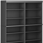 72" Gray Solid Wood Adjustable Twelve Tier Library Bookcase