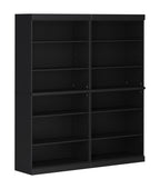 72" Black Solid Wood Adjustable Twelve Tier Library Bookcase