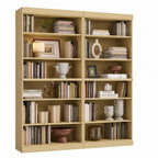 72" Yellow Solid Wood Adjustable Twelve Tier Library Bookcase