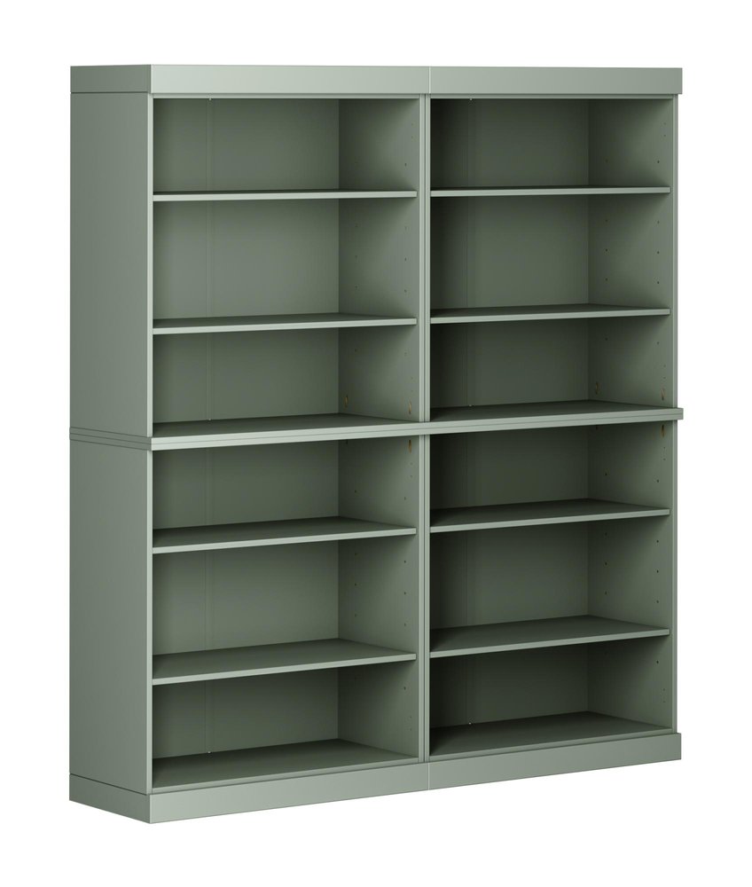 72" Sage Solid Wood Adjustable Twelve Tier Library Bookcase