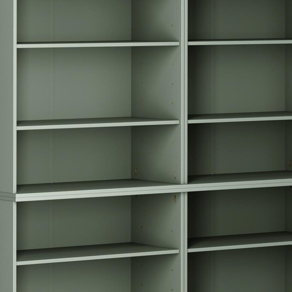 72" Sage Solid Wood Adjustable Twelve Tier Library Bookcase