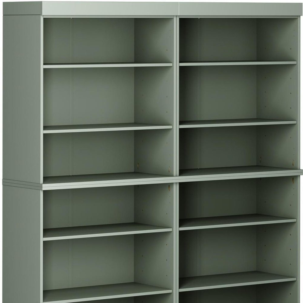 72" Sage Solid Wood Adjustable Twelve Tier Library Bookcase
