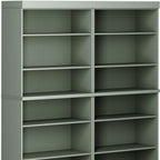 72" Sage Solid Wood Adjustable Twelve Tier Library Bookcase