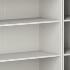 72" Off White Solid Wood Adjustable Twelve Tier Library Bookcase