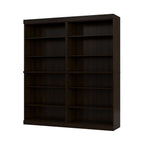 72" Espresso Solid Wood Adjustable Twelve Tier Library Bookcase