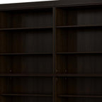72" Espresso Solid Wood Adjustable Twelve Tier Library Bookcase