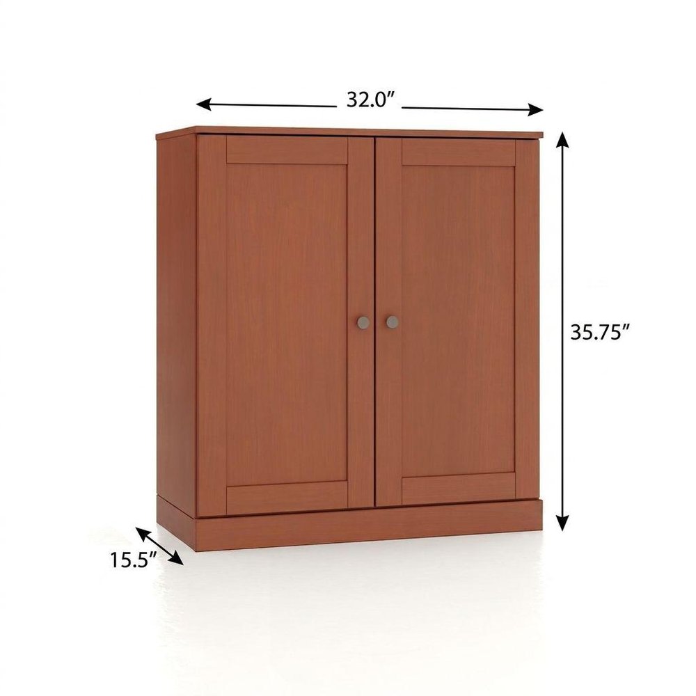 32" White Solid Wood Shaker Style Double Door Linen Cabinet