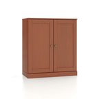 32" White Solid Wood Shaker Style Double Door Linen Cabinet