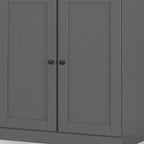 32" White Solid Wood Shaker Style Double Door Linen Cabinet