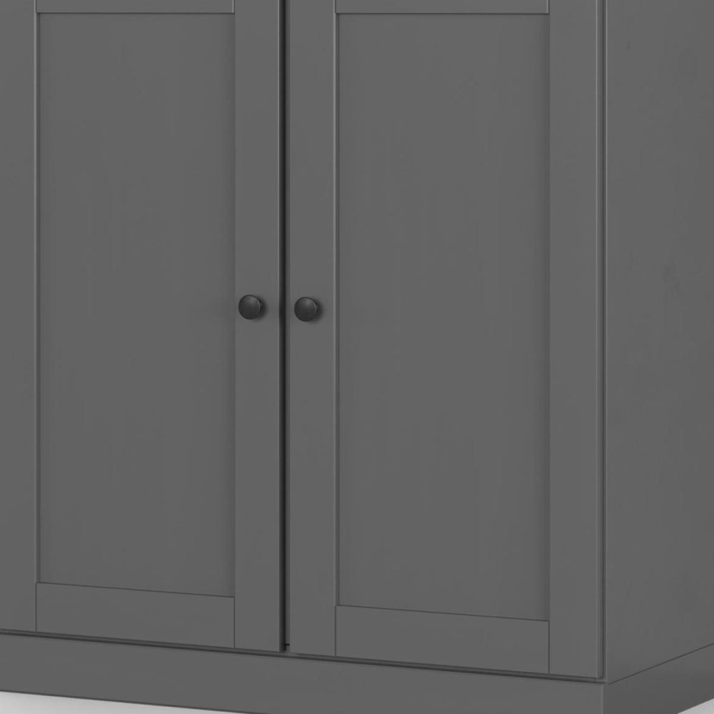 32" White Solid Wood Shaker Style Double Door Linen Cabinet