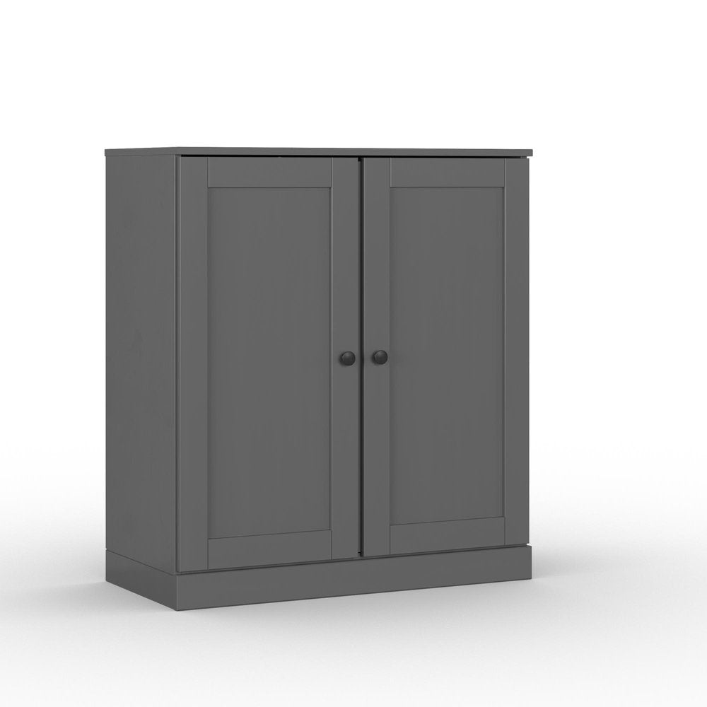32" White Solid Wood Shaker Style Double Door Linen Cabinet