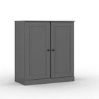 32" White Solid Wood Shaker Style Double Door Linen Cabinet