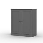 32" White Solid Wood Shaker Style Double Door Linen Cabinet