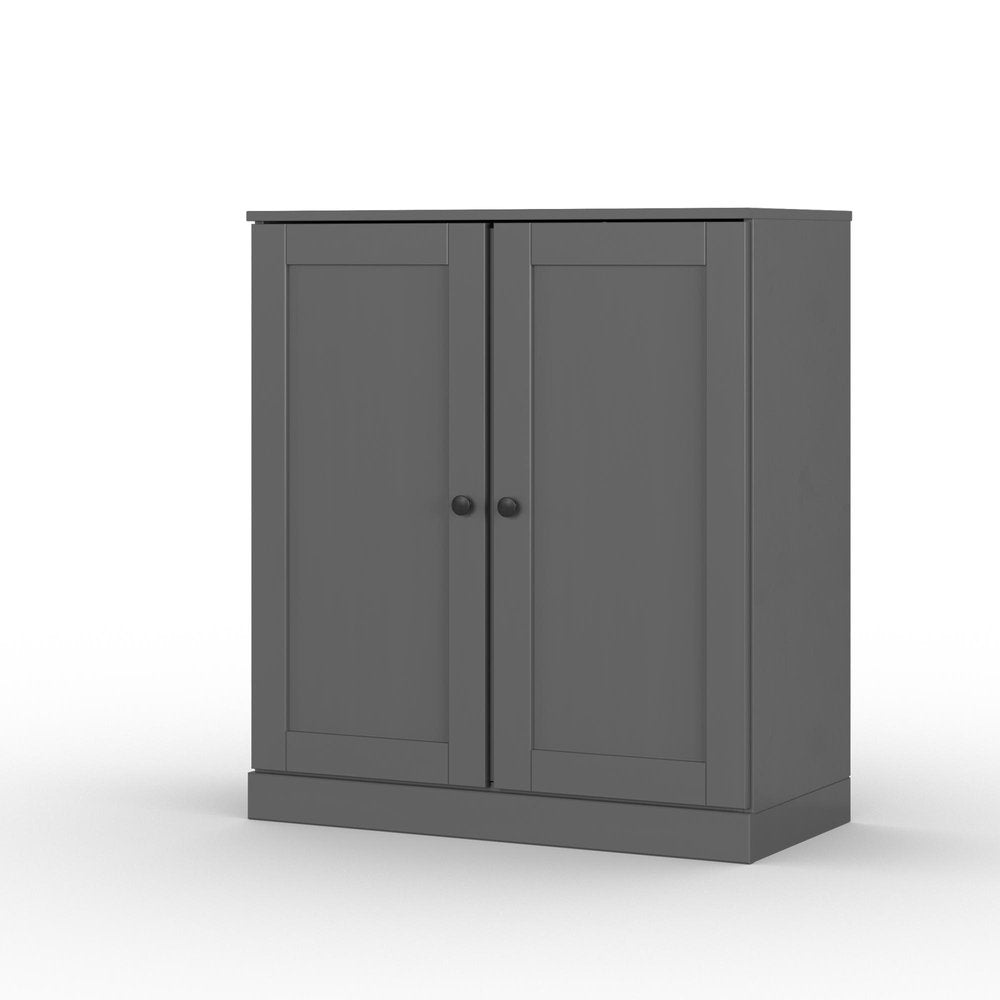 32" White Solid Wood Shaker Style Double Door Linen Cabinet
