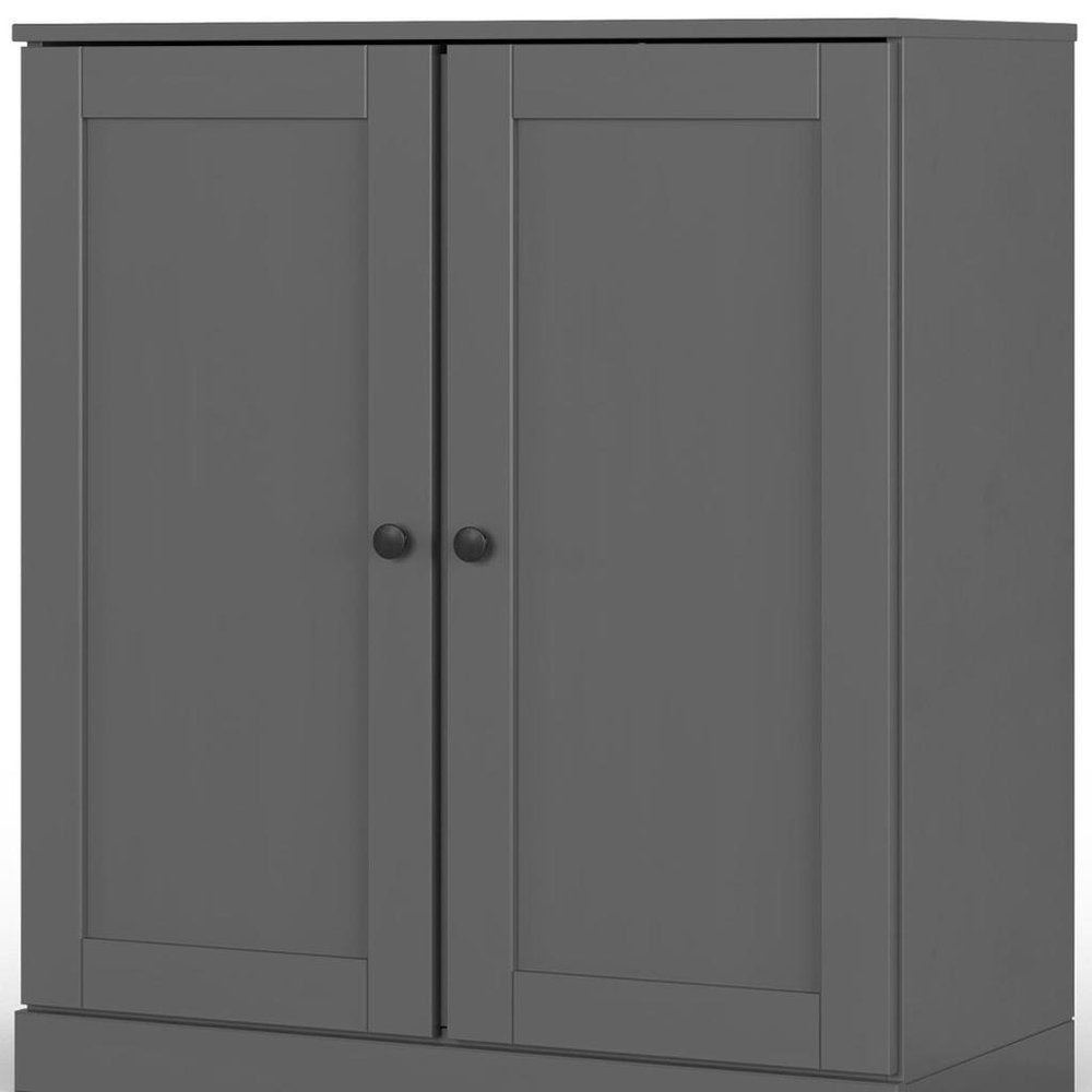 32" White Solid Wood Shaker Style Double Door Linen Cabinet