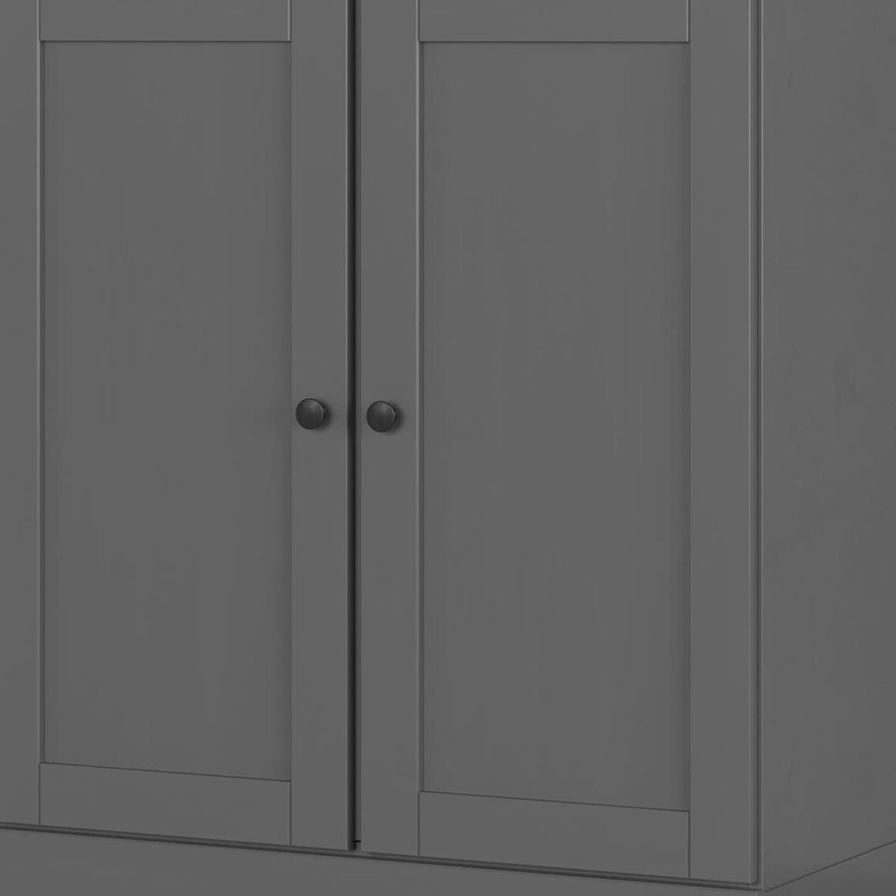 32" White Solid Wood Shaker Style Double Door Linen Cabinet