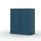 32" White Solid Wood Shaker Style Double Door Linen Cabinet