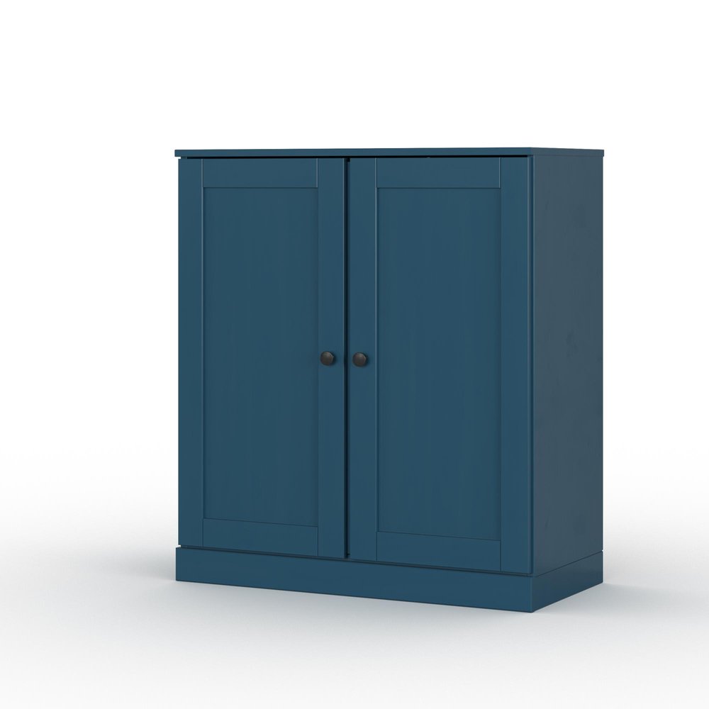 32" White Solid Wood Shaker Style Double Door Linen Cabinet