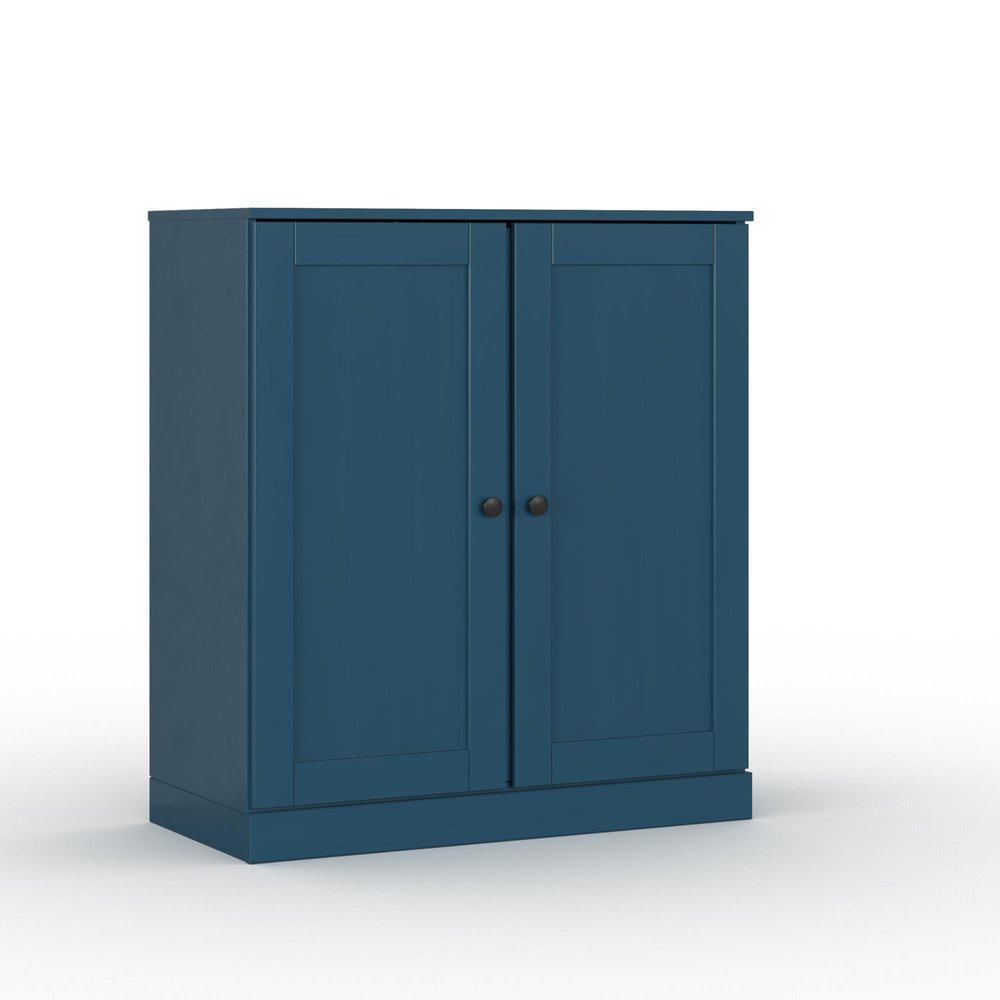 32" White Solid Wood Shaker Style Double Door Linen Cabinet