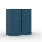 32" White Solid Wood Shaker Style Double Door Linen Cabinet