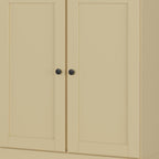 32" White Solid Wood Shaker Style Double Door Linen Cabinet