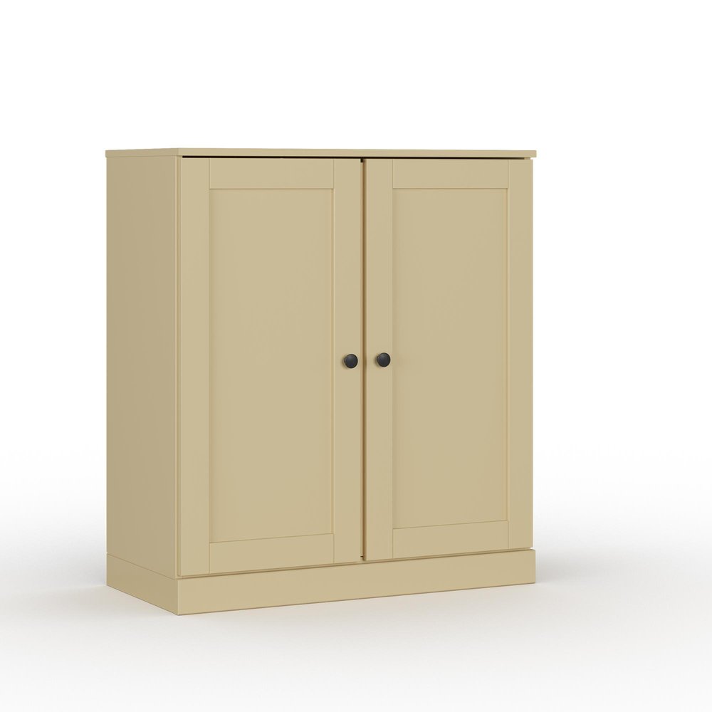 32" White Solid Wood Shaker Style Double Door Linen Cabinet