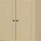 32" White Solid Wood Shaker Style Double Door Linen Cabinet