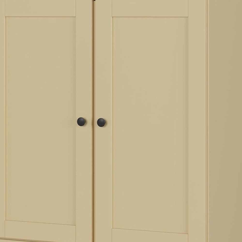 32" White Solid Wood Shaker Style Double Door Linen Cabinet