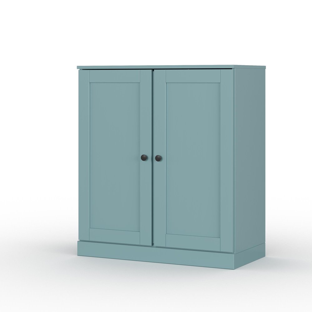 32" White Solid Wood Shaker Style Double Door Linen Cabinet