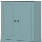 32" White Solid Wood Shaker Style Double Door Linen Cabinet