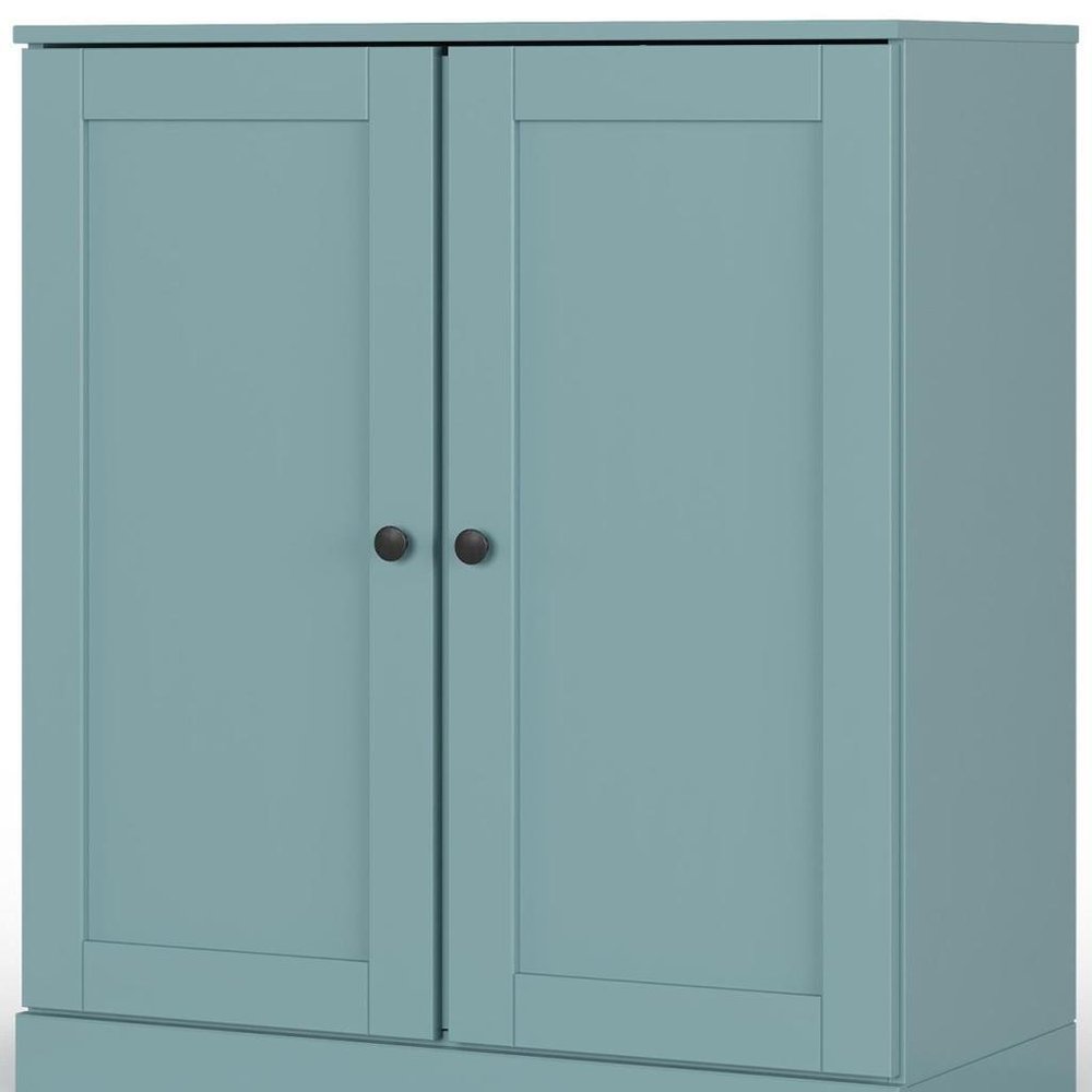 32" White Solid Wood Shaker Style Double Door Linen Cabinet
