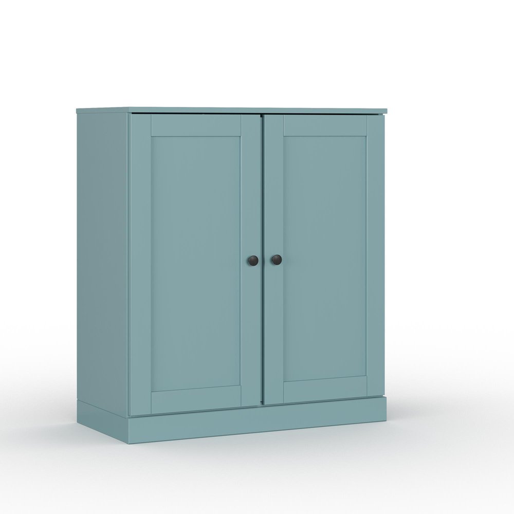 32" White Solid Wood Shaker Style Double Door Linen Cabinet