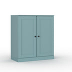 32" White Solid Wood Shaker Style Double Door Linen Cabinet