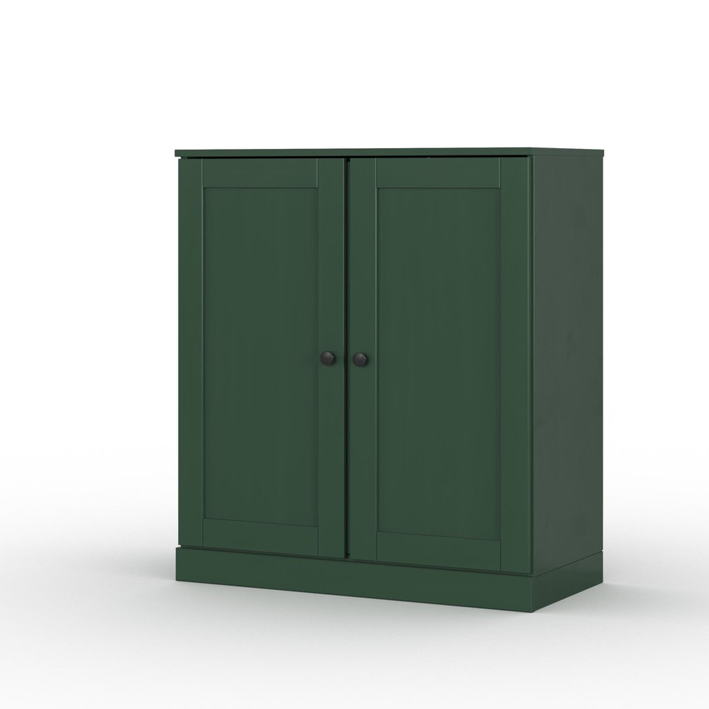 32" White Solid Wood Shaker Style Double Door Linen Cabinet