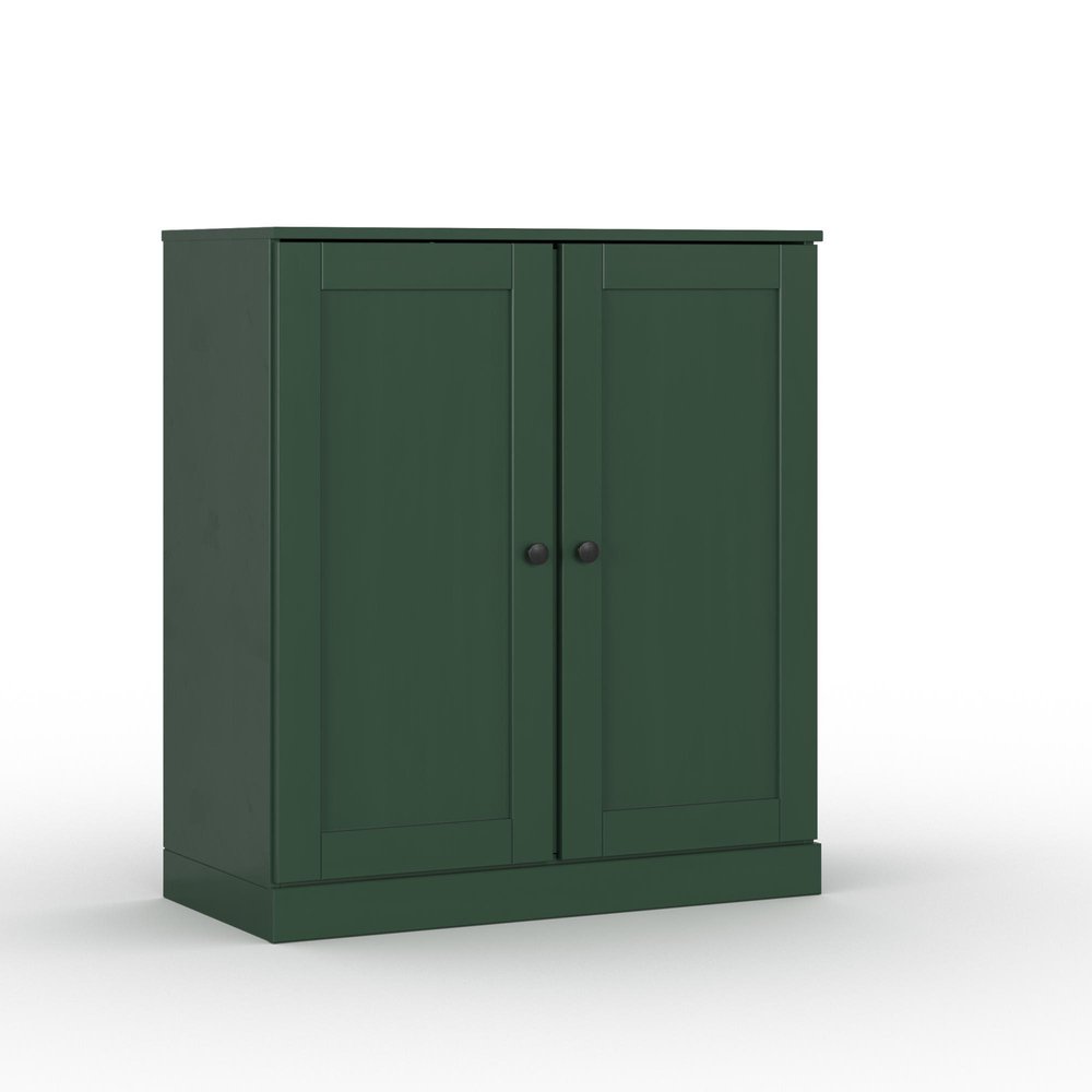 32" White Solid Wood Shaker Style Double Door Linen Cabinet