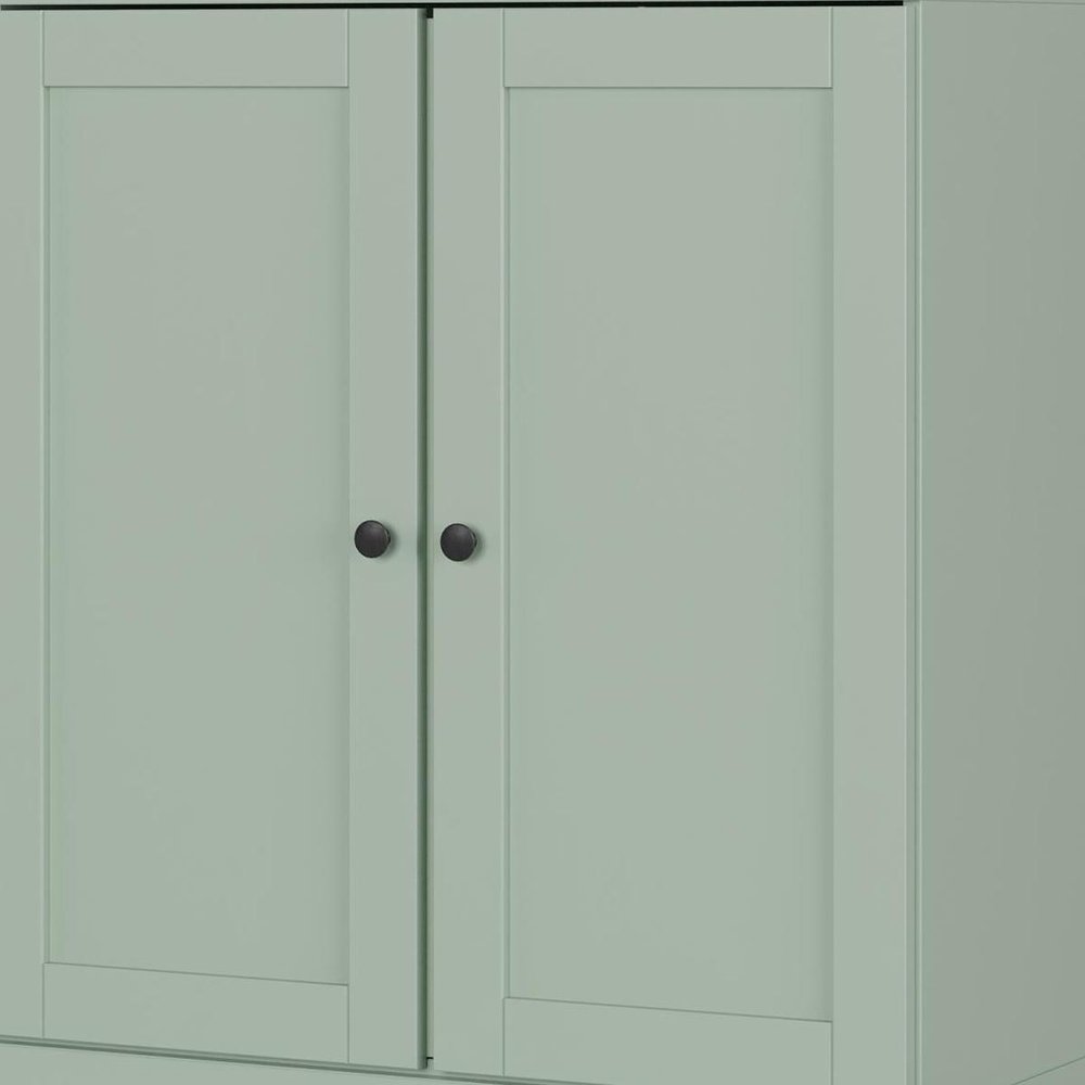 32" White Solid Wood Shaker Style Double Door Linen Cabinet