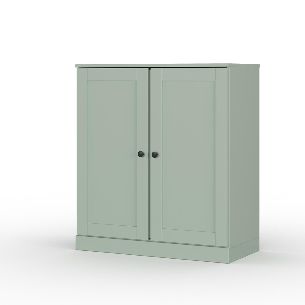 32" White Solid Wood Shaker Style Double Door Linen Cabinet
