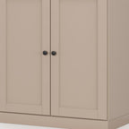 32" White Solid Wood Shaker Style Double Door Linen Cabinet