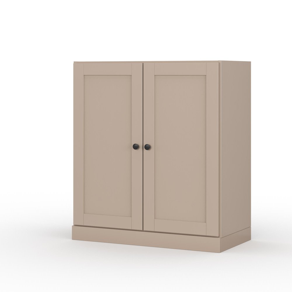 32" White Solid Wood Shaker Style Double Door Linen Cabinet
