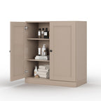 32" White Solid Wood Shaker Style Double Door Linen Cabinet