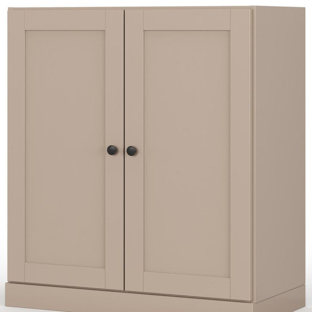 32" White Solid Wood Shaker Style Double Door Linen Cabinet
