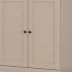 32" White Solid Wood Shaker Style Double Door Linen Cabinet