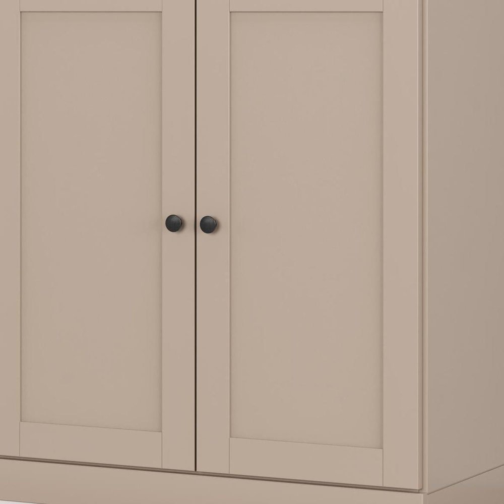 32" White Solid Wood Shaker Style Double Door Linen Cabinet