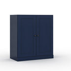 32" White Solid Wood Shaker Style Double Door Linen Cabinet