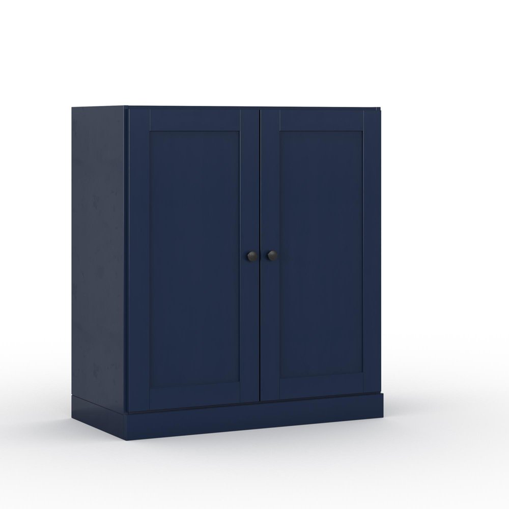 32" White Solid Wood Shaker Style Double Door Linen Cabinet