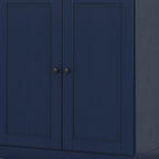 32" White Solid Wood Shaker Style Double Door Linen Cabinet